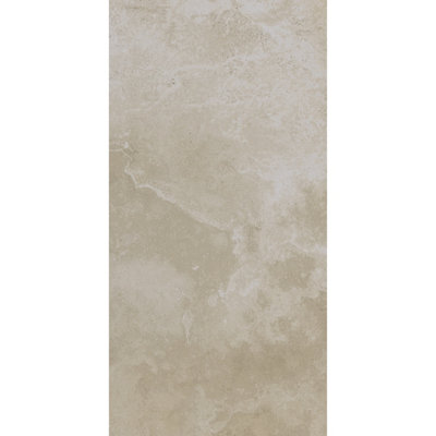 Kale Travertine Beige Matt Natural Stone Effect Porcelain Indoor Wall & Floor Tile Sample from B&Q