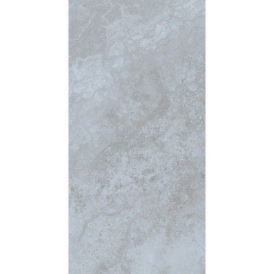 Kale Travertine Grey Matt Natural Stone Effect Porcelain Indoor Wall & Floor Tile Sample from B&Q