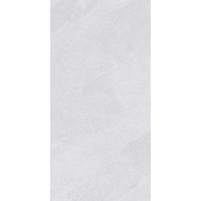 B&Q -  Slate White Matt Natural Stone Effect Porcelain Indoor Wall & Floor Tile Sample