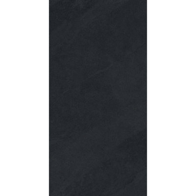 B&Q -  Slate Black Matt Natural Stone Effect Porcelain Indoor Wall & Floor Tile Sample