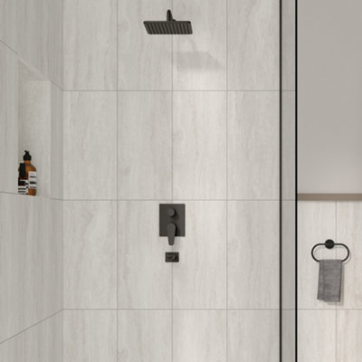 Ceramica Grey Matt Travertine Effect Ceramic Indoor Wall TilePack Of 6(L)600mm (W)300mm from B&Q