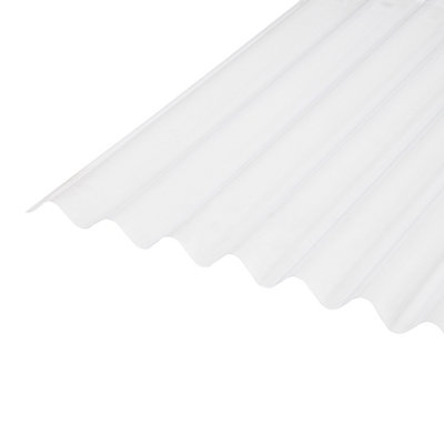 B&Q -  Clear Polyvinyl Chloride (Pvc) Corrugated Roofing Sheet (L)2M (W)950mm (T)0.8mm