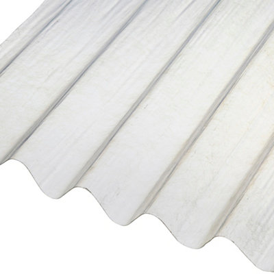 B&Q -  Clear Polyester (Pes) Corrugated Roofing Sheet (L)2M (W)950mm (T)0.8mm