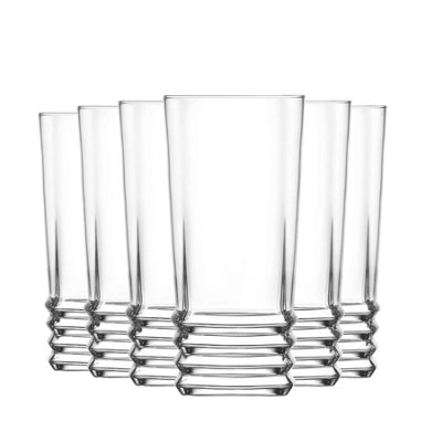 Lav Glassware Lav Elegan Highball Glasses - Clear - Pack Of 6 370Ml