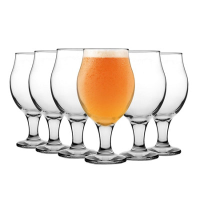 Lav Unisex Clear Angelina Tulip Beer Glasses - 570Ml - Pack Of 6 - Image 5