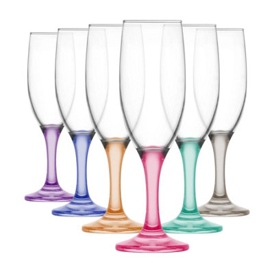 Lav Glassware 190Ml Multicoloured Misket Champagne Flutes - Pack Of Six - Image 7