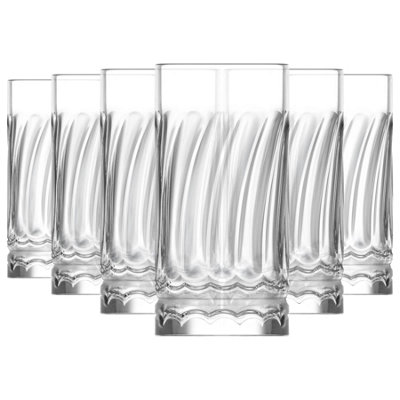 B&Q -  Wave Highball Glasses390MlPack Of 6