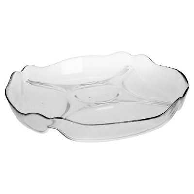Urbn-Living Pasabahce 25Cm Width 5 Compartment Glass Serving Dish Bowl Appetiser Snack Tapas Dips Table from B&Q
