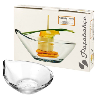 Urbn-Living Pasabahce 10Cm Width 6Pcs Glass Serving Side Mini Dishes Appetiser Cocktail Dessert Bowls from B&Q