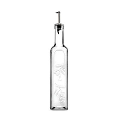 Oil Vinegar Glass Dispenser 500Ml Bottle With Metal Pourer Condiment Storage Jar from B&Q