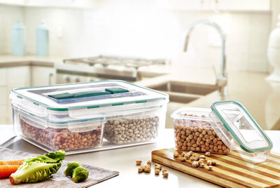 B&Q Set Of 6 Airtight Food Storage Container In Assorted Shapes With Lid Handle