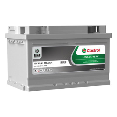 Car Starter Battery 100 65Ah 650A Cca 12V Efb Start-Stop T1 Terminal Castrol from B&Q