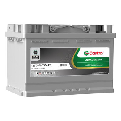 B&Q - Car Starter Battery 096 70Ah 760A Cca 12V Agm Start-Stop T1 Terminal 