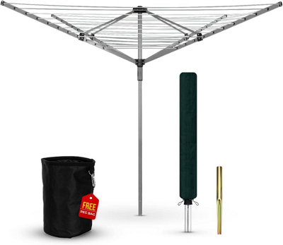  - 40M Rotary Airer Outdoor Clothes Drying Line Heavy Duty Garden Washing Line