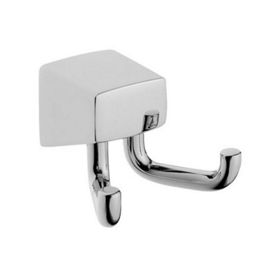 Vitra Bathroom Wall Mounted Slope Double Robe Towel Hook 78mm Chrome Finish from B&Q