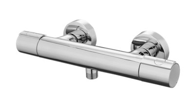 Vitra Aquaheat Chrome Round Thermostatic Shower Mixer Bar from B&Q