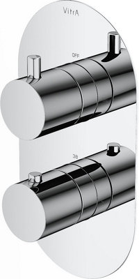 Vitra Aquaheat Chrome Round Thermostatic Shower Mixer Kit1 Function from B&Q
