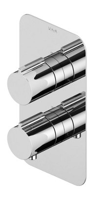 Vitra Aquaheat Chrome Soft-Square Thermostatic Shower Mixer Kit1 Function from B&Q