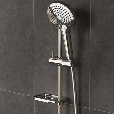 Vitra Bliss Chrome Round Handshower Riser Rail Set from B&Q