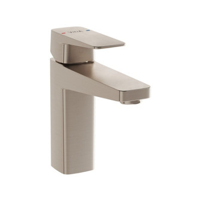 Vitra Root Brushed Nickel Square Basin Mixer from B&Q