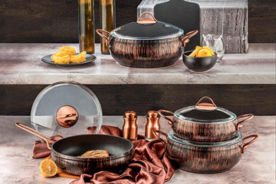 Rozi Alize Collection 7-Piece Non-Stick Granite Cookware Set (Copper) - Image 4