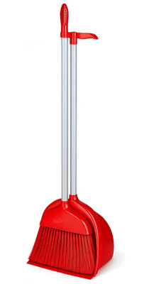 Bh Long Handle Broom And Dustpan SetUpright Sweeping And Cleaning For Home Kitchen Office Garage (Red1 Set) from B&Q