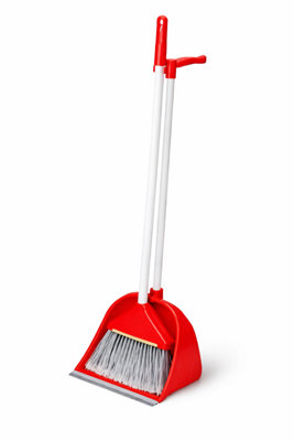 Bh Dustpan And Brush With Long Handle Upright Sweeping And Cleaning For Home Kitchen Office Garage (Red1 Set) from B&Q