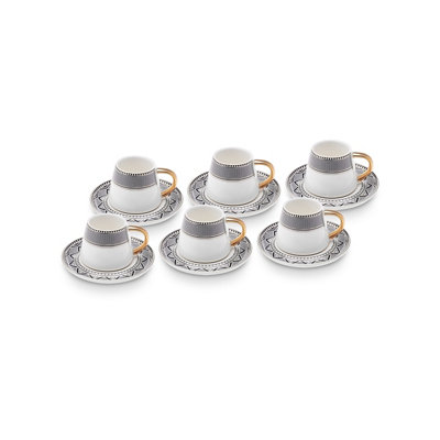 Karaca Globe 12-Piece Porcelain Espresso Turkish Coffee Cup Set For 6 People80MlMulti from B&Q