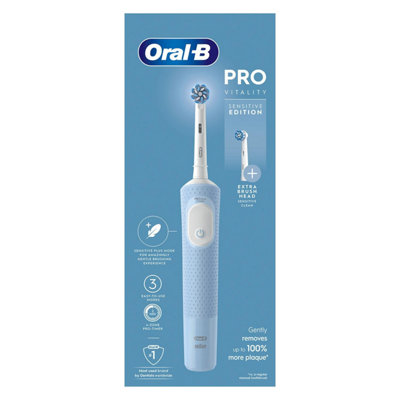 Oral B Vitality Pro Rechargeable Electric Toothbrush With 2 Brush Heads, Blue