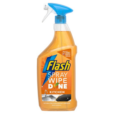 B&Q -  SprayWipeDone Bright Mandarin Kitchen Multi-Surface Cleaning Spray800Ml