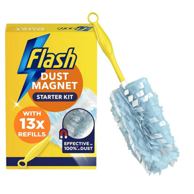 Flash Duster Dust Magnet Starter Kit (1 1 Handle + 13 Refills, Yellow, White - Image 4