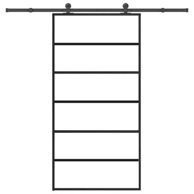 B&Q -  Sliding Door With Hardware Set 102X205 Cm Esg Glass&aluminium
