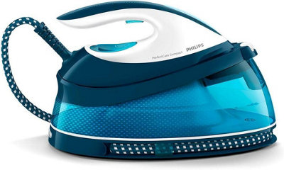 Philips Blue Powerful Compact Compact Steam Generator Iron Gc7840/26 1.5L Water Tank Steam Performance from B&Q
