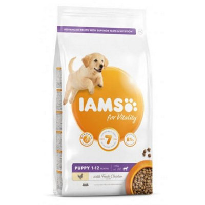 Iams Vitality Puppy Large Dog With Fresh Chicken 12Kg from B&Q