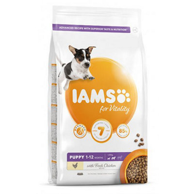Iams Vitality Puppy Small & Medium Dog With Fresh Chicken 2Kg from B&Q