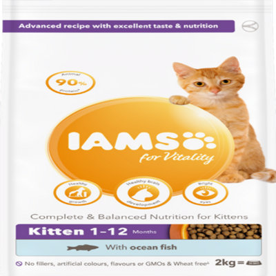 Iams For Vitality Kitten Food With Ocean Fish 2Kg from B&Q