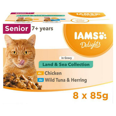 Iams Delights Senior Land & Sea Collection In Gravy 8Pk from B&Q