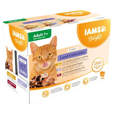 Iams Delights Land Collection In Gravy 8Pk from B&Q
