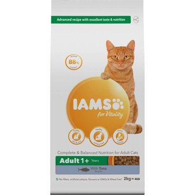 Iams For Vitality Adult Cat Food With Tuna 2Kg from B&Q