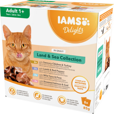 Iams Delights Land & Sea In Gravy 8Pk from B&Q