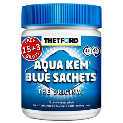 Crusader Thetford Aqua Kem Blue Toilet Sachets 18 Pack Odour Control Caravan Motorhome from B&Q