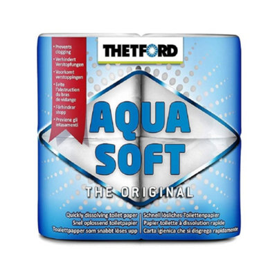 Thetford Aqua Soft Quick Dissolve Toilet Tissue 4 Rolls For Caravan Motorhome from B&Q