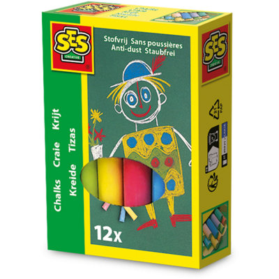 B&Q -  Anti-Dust Colored Chalks 12 Pack