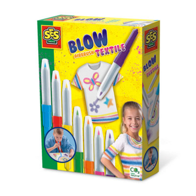 B&Q -  Blow Airbrush Textile Pens 7 Color Set
