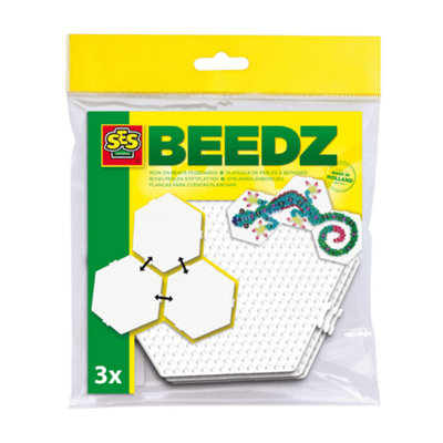 SES Creative - Beedz Hexagon Connectable Iron-On Beads Pegboard - 3 Piece Set - Image 3