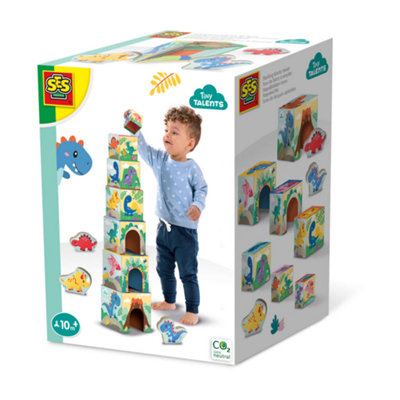 SES Creative - Dinosaur Stacking Blocks Tower Set - 7-Piece Early Learning Toy - Image 6