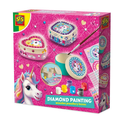 B&Q -  UnicornDiamond Painting Wooden Jewellery Boxes