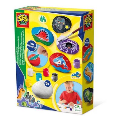 SES Creative - Rub-On Rock Painting Kit - Arts and Crafts Set - Image 4