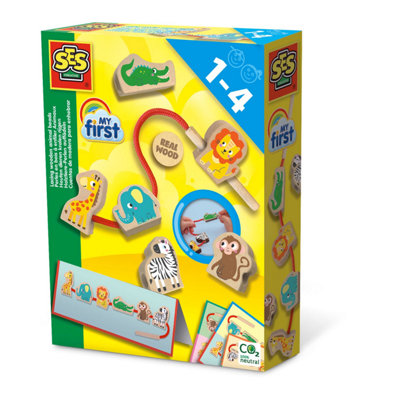 SES Creative - My First Lacing Wooden Animal Beads Activity Set - Small - Image 3