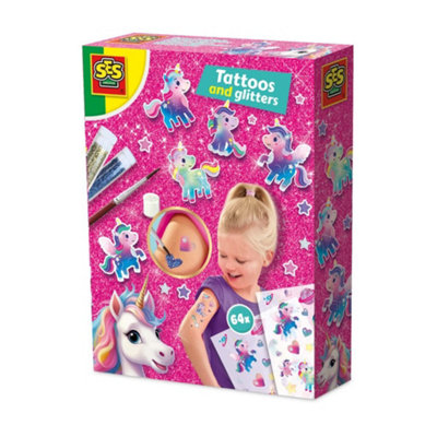 SES Creative - Unicorn Tattoos and Glitters Kit - Craft Set - Image 3